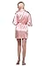 Turquaz Linen Satin Kimono Bridesmaids Robe (Small/Medium, Pink)