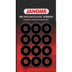 Janome Pre-wound Plastic Bobbins - Black