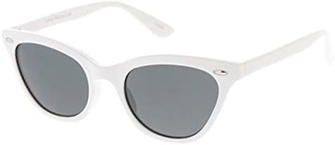 AStyles Vintage Inspired Half Tinted Frame Clear Lens Wayfarer Cat Eye Glasses (White-Sunglasses, Sunglass)