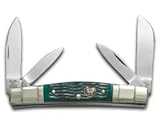 Hen and Rooster Green Pick Bone Congress Pocket Knife Knives