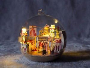 DIY Wooden Dollhouse Miniature Kit w/ LED and Voice control-princess room