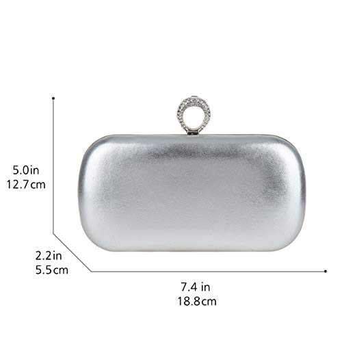 Fawziya Knuckle Clutch Evening Bags For Women Purses And Handbag-Silver