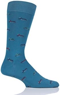 Mens 1 Pair Scott Nichol Morden All Over Motorbikes Cotton Socks - Petrol 10.5-13