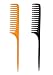 Louise Maelys 2pcs Wide Tooth Tail Comb for Curly Hair Styling Detangle Hair Combs Black and Yellow