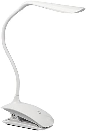 Preti Clip-on Touch Sensor LED Table Light USB Rechargeable Book Lamp Portable Music Stand 3-Levels Adjustable Neck Desk Lamp for Reading Bedside Study Working