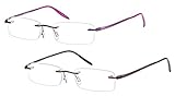 GAMMA RAY FLEXLITE Super Lightweight Bendable Flex Arm Rimless Readers
