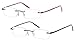 GAMMA RAY FLEXLITE Super Lightweight Bendable Flex Arm Rimless Readers