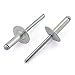 HJ Garden 60pcs 3/16 x 5/8 Inch (4.8x16mm) Large Flange Aluminum Blind Rivet Self-Plugging Open End Decorating Fastener Nails Pop Rivets Core Pulling Rivets Grip Pange 3/8-7/16 Inch (9.5-11.1mm)