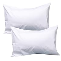 UOMNY Kids Toddler Pillowcases 100% Natural Cotton Travel Pillowcase Cover with Envelope Closure 2 Pcs 14x20- Fits Pillows Sized 12x16,13x18 or 14x19,Machine Washable White Kids