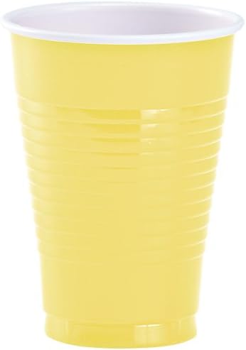 Party Dimensions 81332 20 Count Plastic Cup, 12-Ounce, Yellow