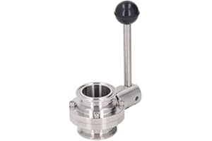 Butterfly Valve, Tri Clamp Sanitary Butterfly Valve with Silicone Gasket Stainless Steel 304 Tri Clamp Clover, Butterfly Valv