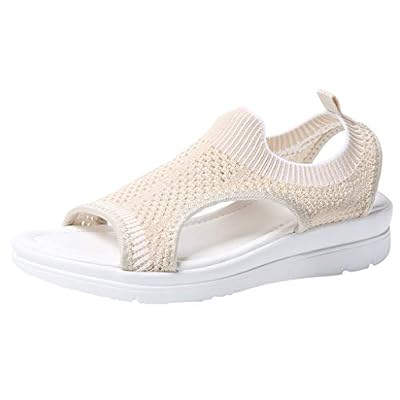 Sandals for Women,Ladies Mesh Platform Wedges Thick Summer Flip Flop Roman Casual Flock Lightweight Walking Shoes