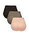 Emprella Control Top Underwear High Waist Wavy Solid Color Tummy Control Cotton Panty Briefs- 3 Pack (Large/X-Large, Black/Tan/Taupe)