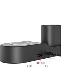 FACEVER 36W 3 en 1 Estación de Cargador Inalámbrico con Salida USB, Fast Qi Cargador Inalámbrico Compatible con Apple Watch iWatch Airpods iPhone Xs MAX XR X 8 Plus, Samsung S9 S8+, Dispositivos Qi Enableados