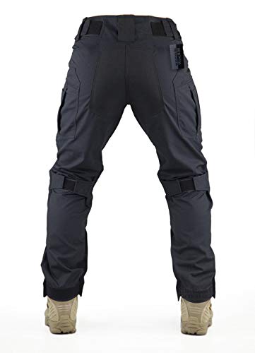 Survival Tactical Gear Pants with Knee Pads Hunting Paintball Airsoft BDU Military Camo Combat Trousers for Men (Black, M)