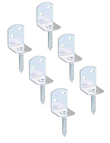 Alberts 843731 Escuadra roscada para celosía en forma de L, En distintos modelos, Galvanizado, pasivado con capa gruesa, Altura total 83 mm, Juego de 6