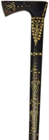 Carved Walking Stick - Folk Design
