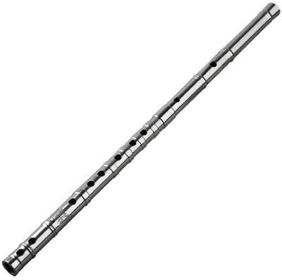 YFJLOVE Professional Titanium Tube CDEFG Key 8 Holes Flute Chinese Dizi Metal Two-Section Flute Classic Woodwind Musical Instruments (Color : E Key)