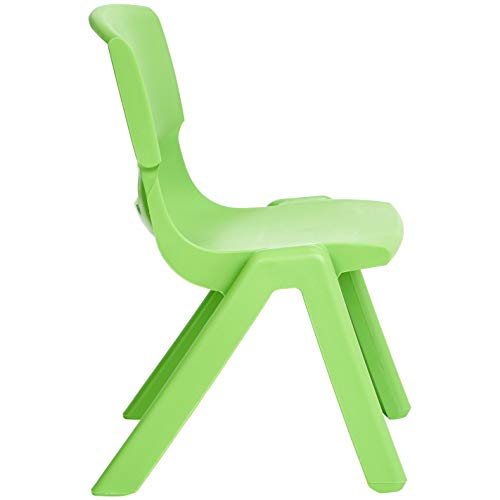 Amazon Basics 10 Inch School Classroom Stack Resin Chair, Green, 6Pack