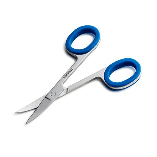 OceanPure Curved Tip Rubber Grip Nail Scissors (Blue) - Thumbnail 3