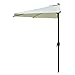Sundale Outdoor 9 Feet Steel Half Patio Umbrella with Crank, 5 Steel Ribs (Light Yellow)