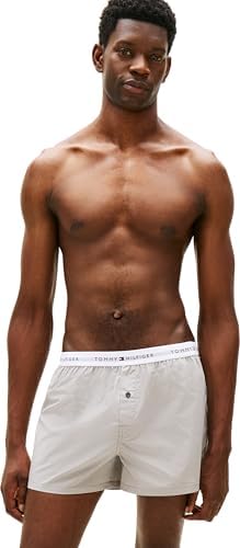 Herren 2er Pack Boxershorts aus Baumwolle, Mehrfarbig (Blk/Antique Silver), L