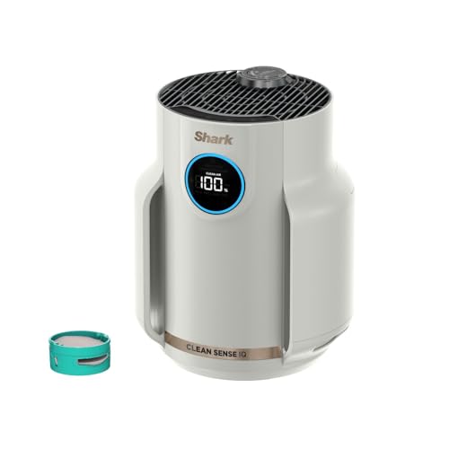 Shark NeverChange Luftreiniger für Allergiker, 23 m² Raumabdeckung, bis zu 5 Jahre, kompakter Luftfilter, HEPA-Filter, fängt 99,97% der Allergene wie Staub ein, leise, LED-Display, Dove HP072EU