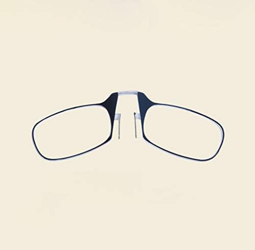 JBHURF Portable Reading Glasses Ultra-light Folding Clip Nose Reading Glasses For Men And Women Dual-use Legless Glasses (Color : BLACK, Size : +2.0x)