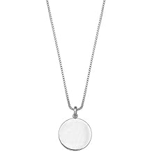 Women's Monogram 925 Sterling Silver Polished Disc Charm on 18