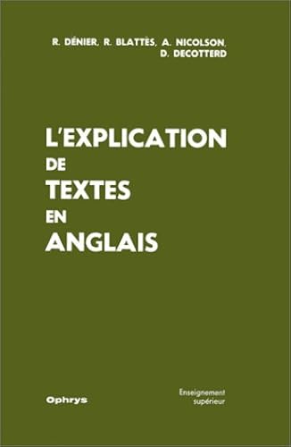Download L'explication de textes en anglais PDF