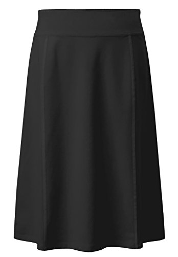 Baby'O Girl's (Children's) Stretch Cotton Knit Panel Below The Knee A-Line Skirt, Black, Medium