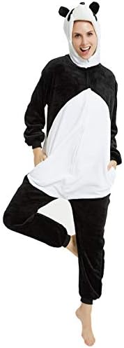XVOVX Adults Children Unicorn Animal Cosplay Costume Pajamas Onesies Jumpsuit (M fit for Height 155-165CM (61"-65"), Panda)