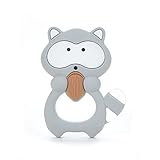Silicone Raccoon Teether Pendant BPA Free Teething Toys Baby Teether Teething Accessory