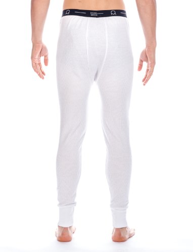 Men's Extreme Cold Waffle Knit Thermal Long John Pants - White -Large - Thumbnail 2