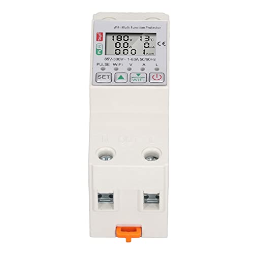 Inalámbrico 63A WiFi Smart Power, Interruptor de Disyuntor Inteligente WiFi Interruptor de Medidor de Potencia Inteligente WiFi Interruptor de Medidor con Medición y Disyuntor