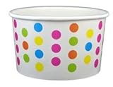 RAINBOW Polka Dot Ice Cream Cups 4 oz - 50 count