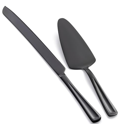 GoGeiLi Black Stainless Steel Wedding Cake Cutting Set