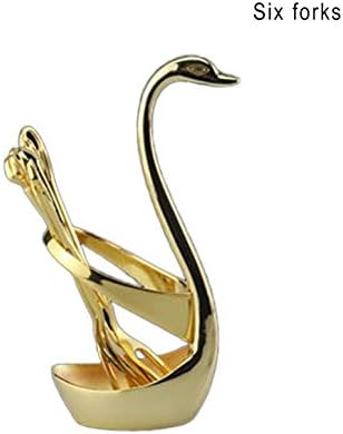 Creative Golden Swan Fruit Fork Set Dessert Fork Fruit Fork Tableware Wedding Gifts