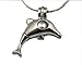 Freshwater Cultured Pearl in Oyster Set (5-7 mm) Rhodium Plated Dolphin Necklace + Stainless Chain 18