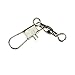 100pcs Barrel Swivel with Safty Snap Connector Solid Rings Fishing (#10)