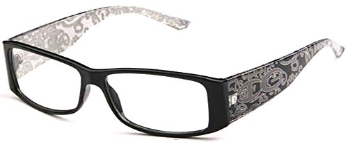 Newbee Fashion- IG High Fashion Stylish Floral Design Women Rectangular Plastic Frames Clear Lens Eye Glasses Flat Top