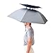 Luwint Double Layer Umbrella Hat Headwear 36'' Diameter Oversized Folding Adjustable Hands Free UV Wind Rain Protection - Fishing Gardening in Outdoor Recreation (Silver)