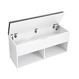 VASAGLE Shoe Bench, Storage Bench with 2 Open and 1