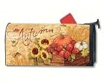 MailWraps Autumn Cart Mailbox Cover #01223