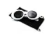 Small Kine Trendz - Clout Goggles White | Bold Retro Oval Mod Sunglasses | Thick Frame Round Lens Kurt Cobain Glasses | Instant Clout - Best Quality (White)