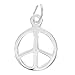 CharmSleekPeaceSign10mm,SterlingSilver