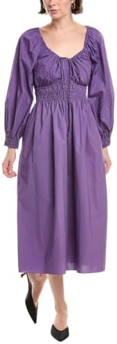 rebecca taylor purple silk dress Rebecca Taylor Poplin Smocked Waist Maxi Dress, Multi / Regular 4 (S)