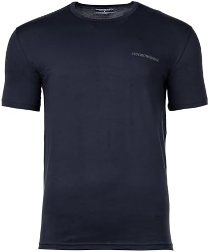 Core Logoband - Camiseta de Cuello Redondo para Hombre, 2 Unidades, Color Azul, Talla M