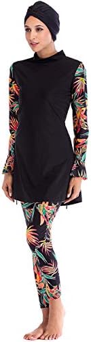Zhhlaixing Womens Modest Muslim Swimwear Hijab Burkini Full Length Sun Protection Top + Pants + Swimming Cap for Women
