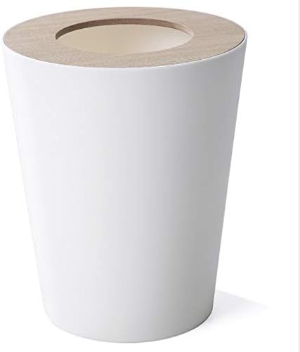 LIN HE SHOP Simple Creative Trash Can, Large Plastic Trash Bin Basket,for Living Room Bathroom Household,6.77×11.02inch (color : White)